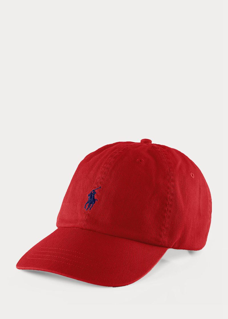 Gorra Polo Ralph Lauren Hombre Cotton Chino Ball Chile Rojas ORXSD-0741